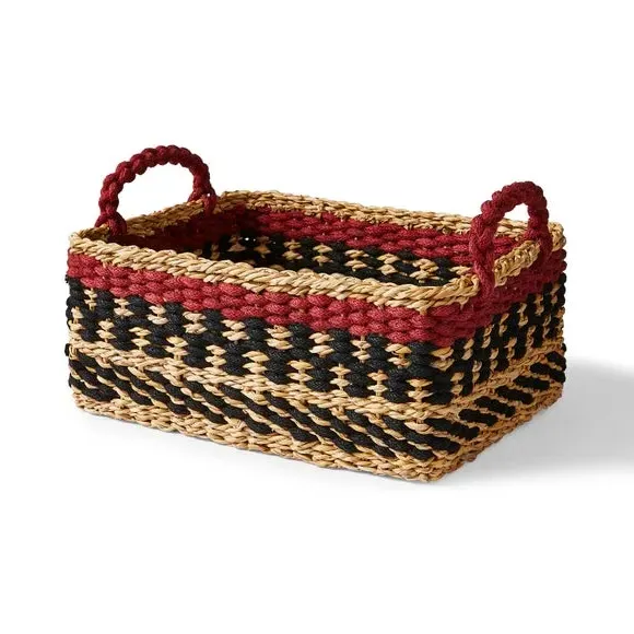 Rectangle Storage Basket with Handles - Red, Seagrass