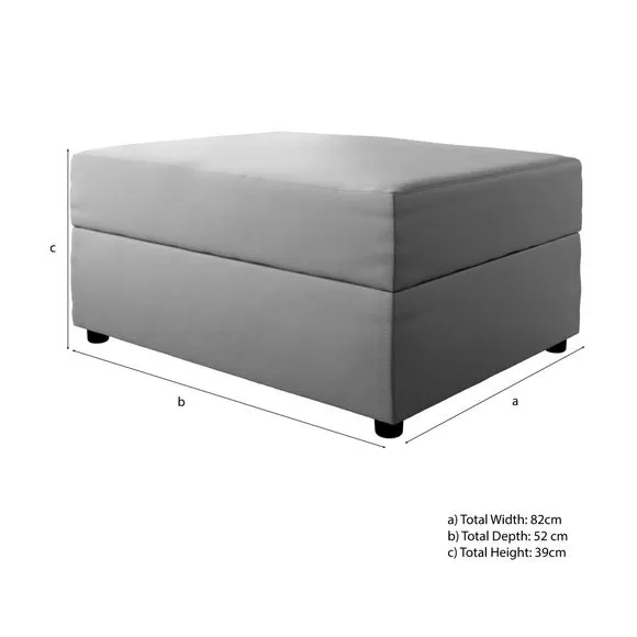 Rectangle Storage Footstool - Blue, Fabric