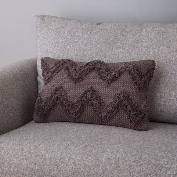 Rectangle Tufted Cushion - Grey, Cotton image