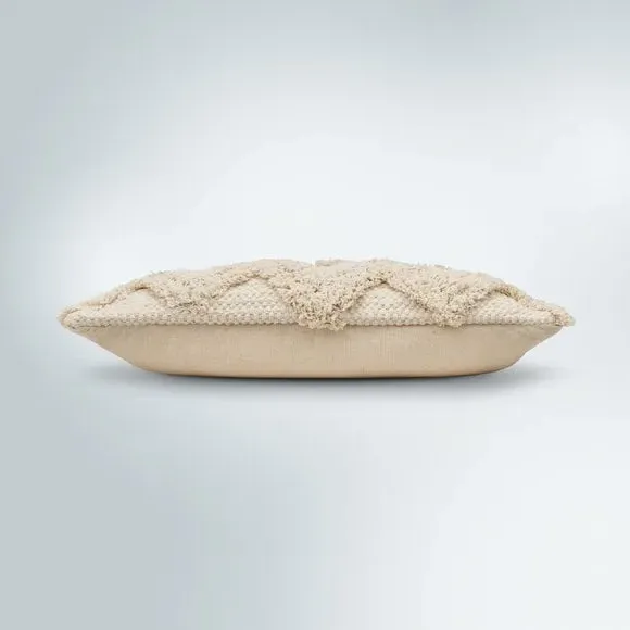 Rectangle Tufted Cushion - Natural, Cotton