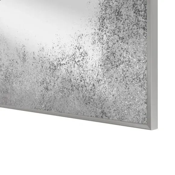 Rectangle Wall Mirror Distressed Edge - Black