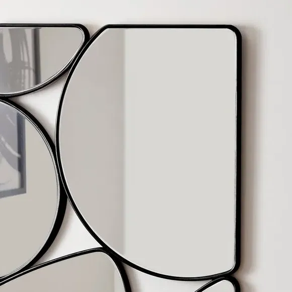 Rectangle Wall Mirror Multi Pebble - Black