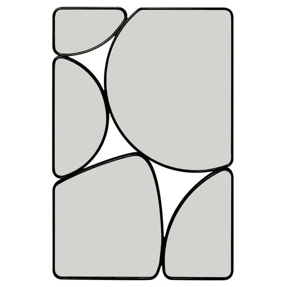 Rectangle Wall Mirror Multi Pebble - Black