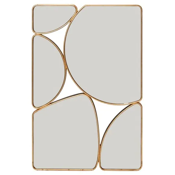 Rectangle Wall Mirror Multi Pebble - Gold