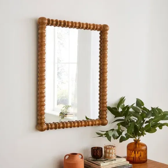 Rectangle Wall Mirror - Natural, Mango Wood