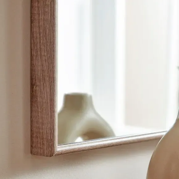 Rectangle Wall Mirror - Natural, Wood Effect