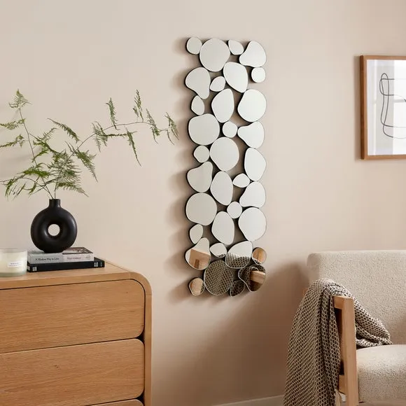 Rectangle Wall Mirror Pebble Design - Silver image