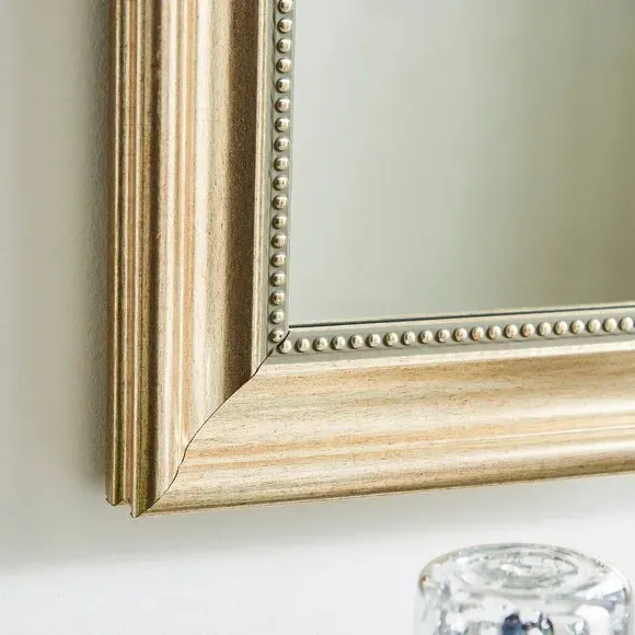 Rectangle Wall Mirror with Beaded Edge - Champagne