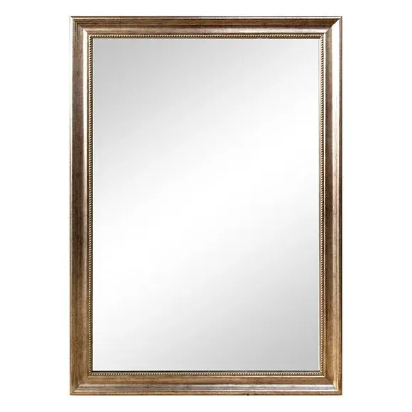 Rectangle Wall Mirror with Beaded Edge - Champagne