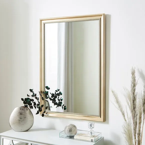 Rectangle Wall Mirror with Beaded Edge - Champagne image