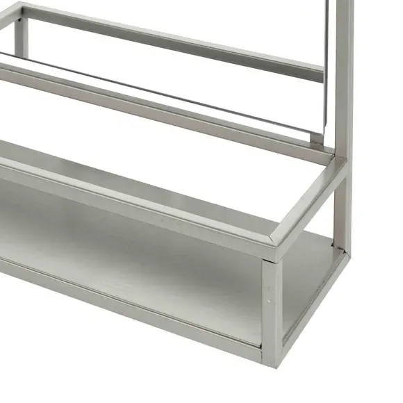 Rectangle Wall Mirror with Shelf - Chrome, Metal