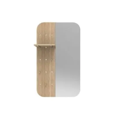 Rectangle Wall Mirror with Shelf - Natural, Wood image