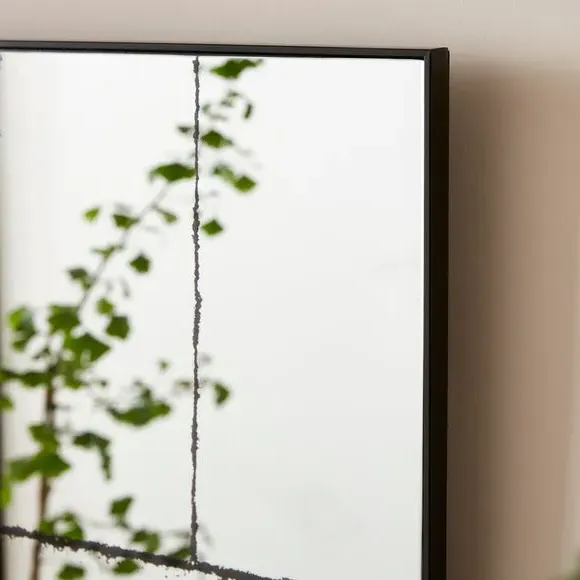 Rectangle Window Wall Mirror - Black