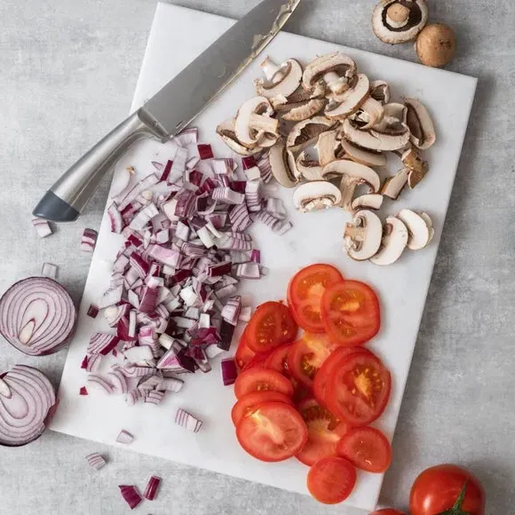 Rectangular Chopping Board - White, Marble