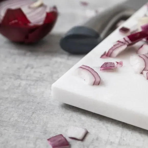 Rectangular Chopping Board - White, Marble