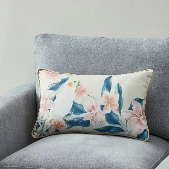 Rectangular Cushion Cockatiel Print - Multicolor image