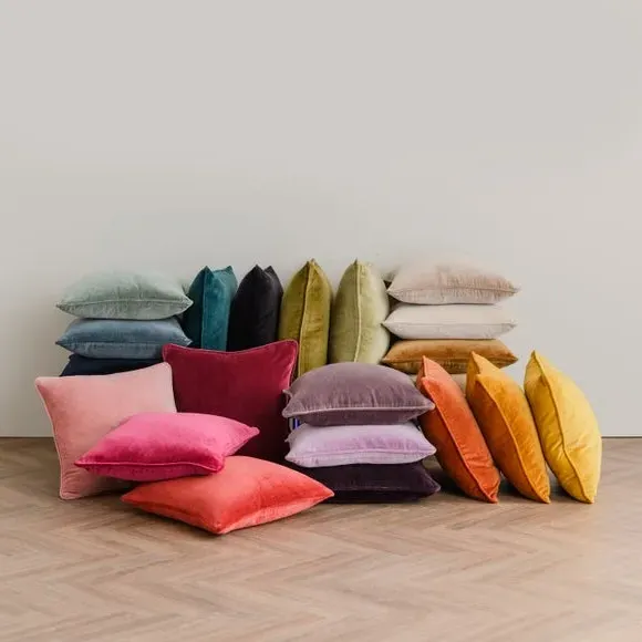 Rectangular Cushion Cover - Black, Cotton Velvet