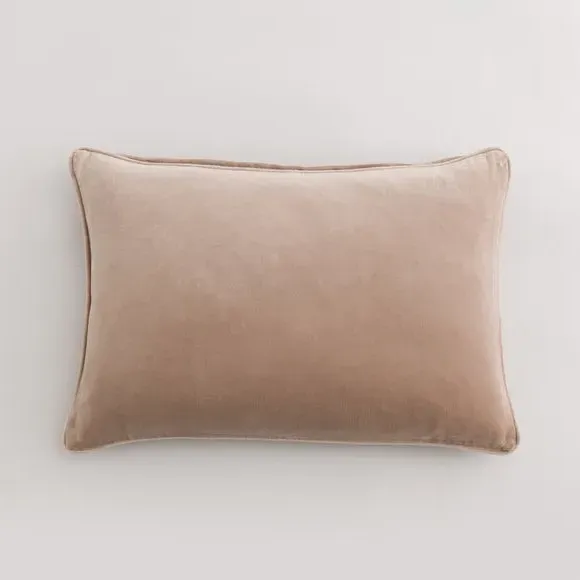 Rectangular Cushion Cover - Natural, Cotton Velvet