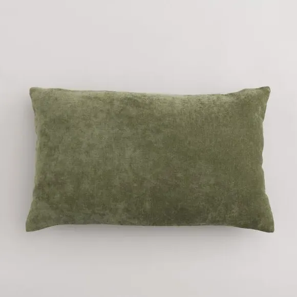 Rectangular Cushion Cover - Olive, Velour