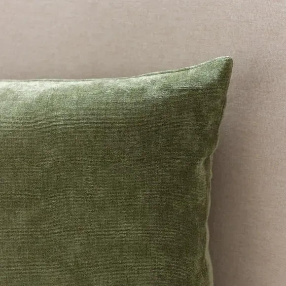 Rectangular Cushion Cover - Olive, Velour