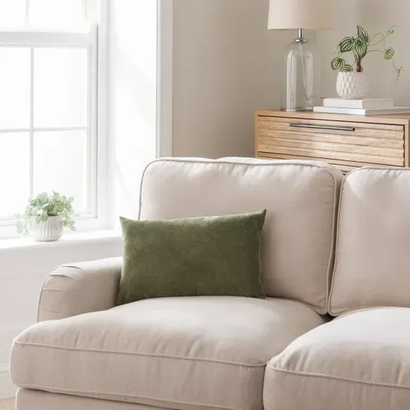 Rectangular Cushion Cover - Olive, Velour