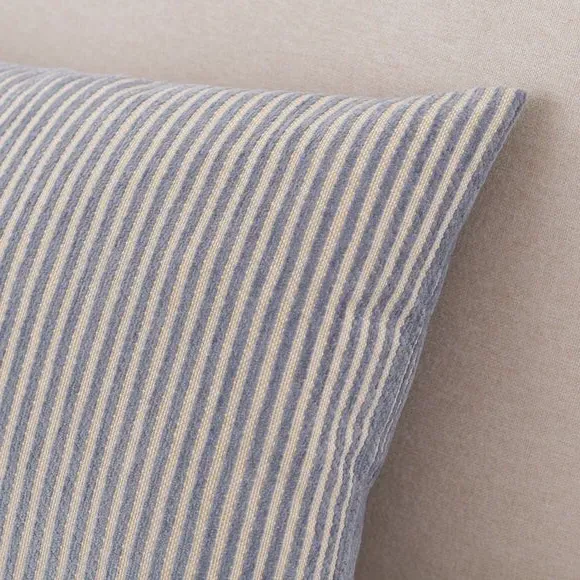 Rectangular Cushion Cover Striped - Ashley Blue, Chenille