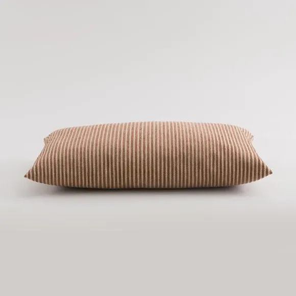 Rectangular Cushion Cover Striped - Chestnut, Chenille