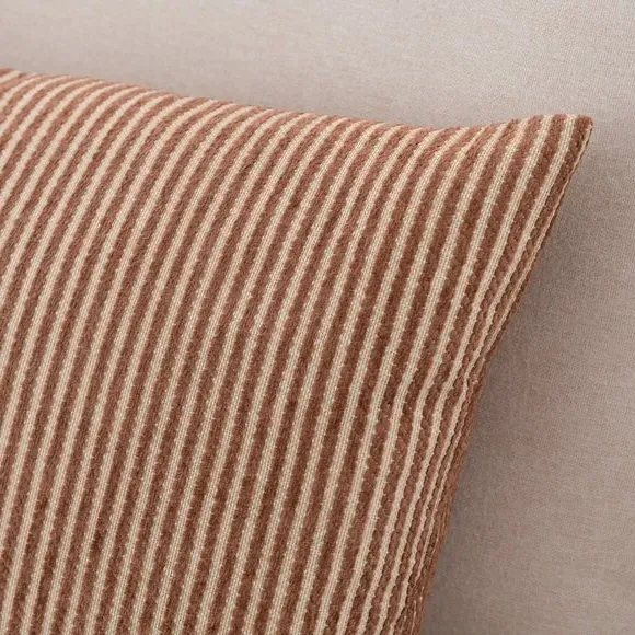 Rectangular Cushion Cover Striped - Chestnut, Chenille