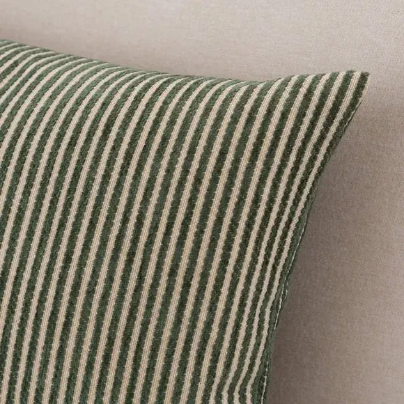 Rectangular Cushion Cover Striped - Forest, Chenille