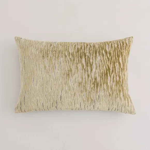 Rectangular Cushion Cut Velvet - Green