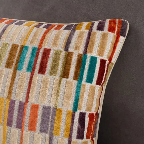 Rectangular Cushion Cut Velvet - Multicolor