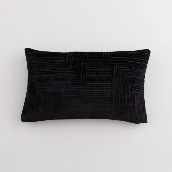 Rectangular Cushion Reversible - Black