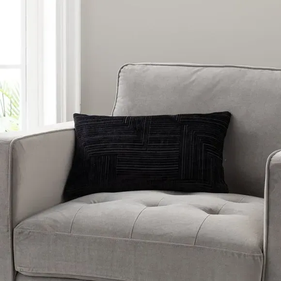 Rectangular Cushion Reversible - Black image