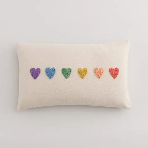 Rectangular Cushion with Embroidery - Multicolor