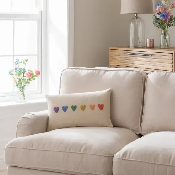 Rectangular Cushion with Embroidery - Multicolor image