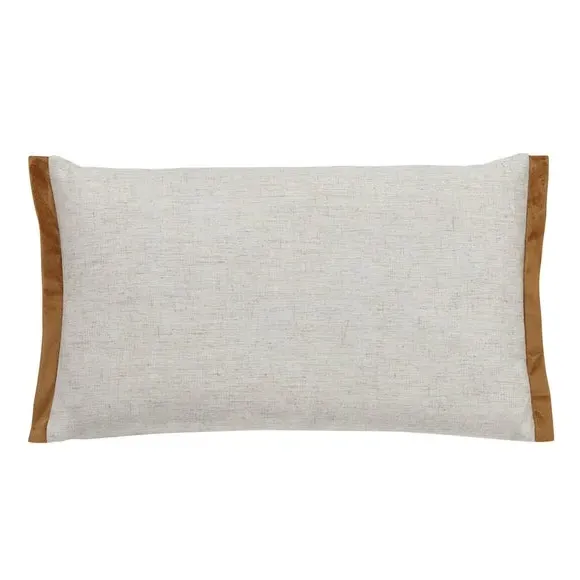 Rectangular Cushion with Embroidery - Natural