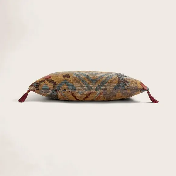 Rectangular Cushion with Feather Fill - Red, Chenille