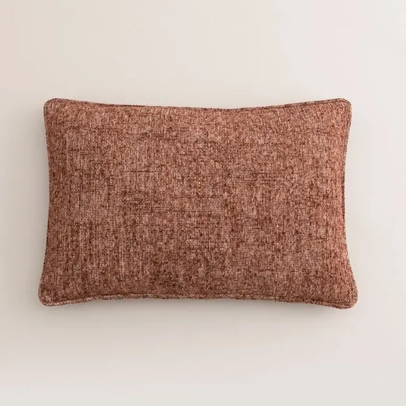 Rectangular Cushion with Feather Fill - Rust