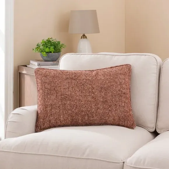 Rectangular Cushion with Feather Fill - Rust