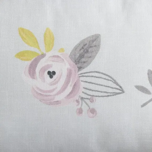 Rectangular Cushion with Floral Print - Blue