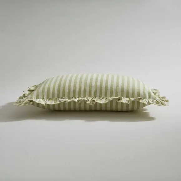 Rectangular Cushion with Frill Edge - Sage