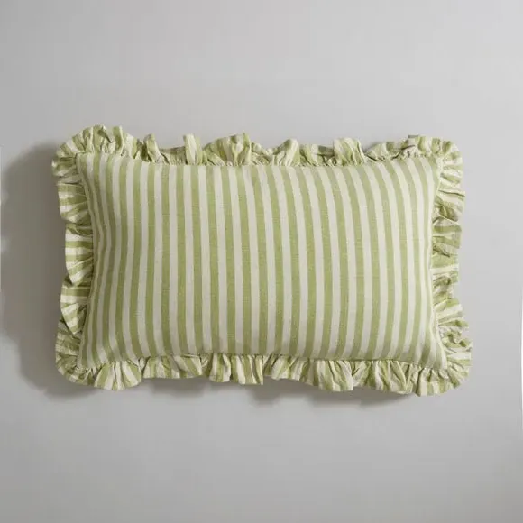 Rectangular Cushion with Frill Edge - Sage