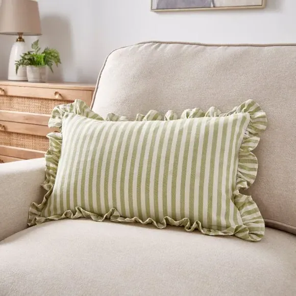 Rectangular Cushion with Frill Edge - Sage image