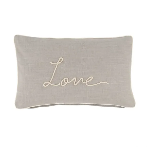 Rectangular Cushion with Love Lettering - Grey image