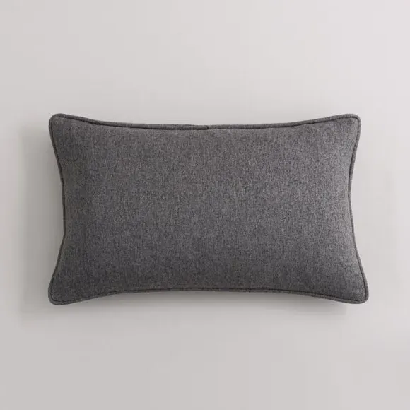 Rectangular Cushion with Piped Edge - Charcoal
