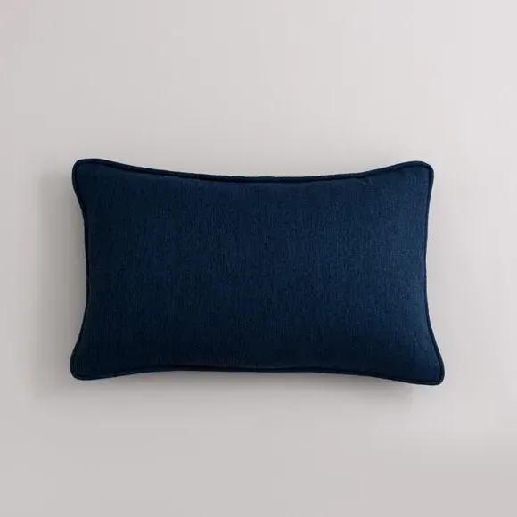 Rectangular Cushion with Piped Edge - Navy