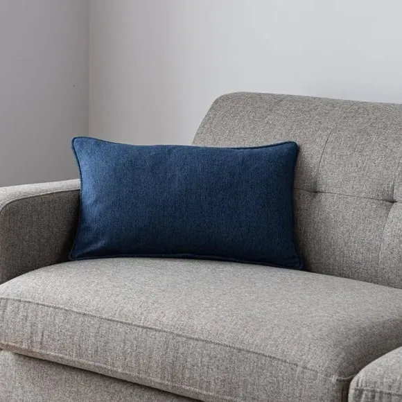 Rectangular Cushion with Piped Edge - Navy