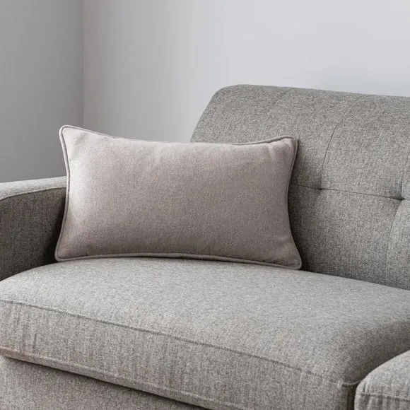 Rectangular Cushion with Piped Edge - Pebble