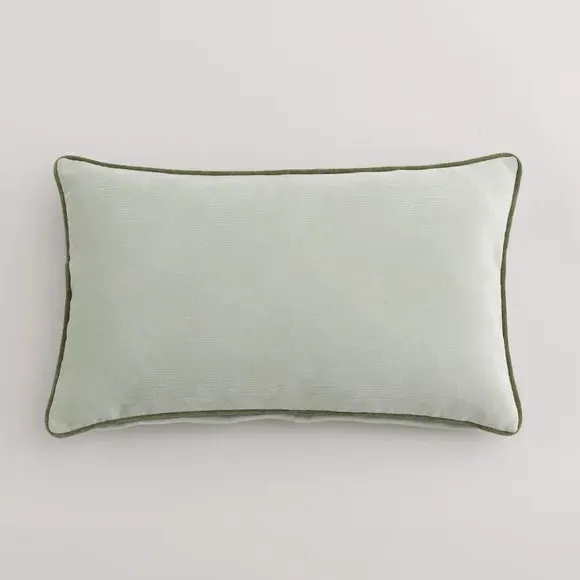 Rectangular Cushion with Piped Edge - Sage, Velour