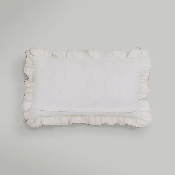 Rectangular Cushion with Ruffle Edge - Natural
